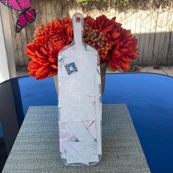 XMAS Handmade Festive Holiday Round Cheese Plate Serving Tray - Picture 5 of 13